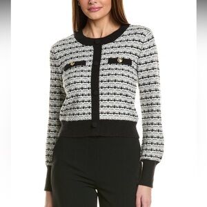 NWT Ellen Tracy Contrast Trim Cardigan